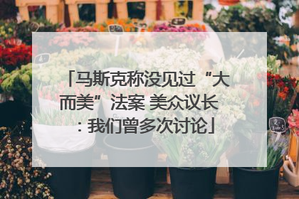 马斯克称没见过“大而美”法案 美众议长：我们曾多次讨论