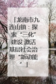 龙南市九连山镇：探索“三化”建设 激活基层社会治理“新动能”