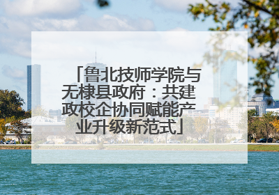 鲁北技师学院与无棣县政府：共建政校企协同赋能产业升级新范式
