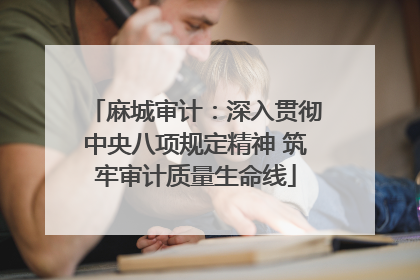 麻城审计：深入贯彻中央八项规定精神 筑牢审计质量生命线
