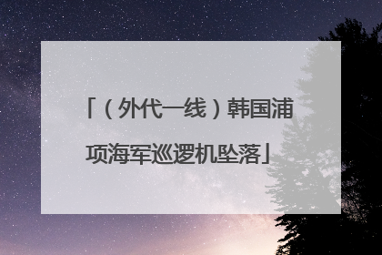 （外代一线）韩国浦项海军巡逻机坠落
