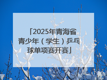 2025年青海省青少年（学生）乒乓球单项赛开赛