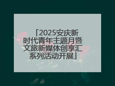 2025安庆新时代青年主题月暨文旅新媒体创享汇系列活动开展