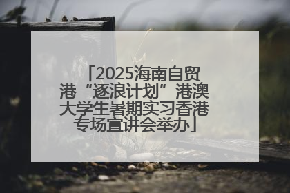2025海南自贸港“逐浪计划”港澳大学生暑期实习香港专场宣讲会举办