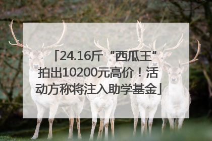 24.16斤“西瓜王”拍出10200元高价！活动方称将注入助学基金