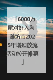 6000万尾对虾入海 潍坊市2025年增殖放流活动拉开帷幕